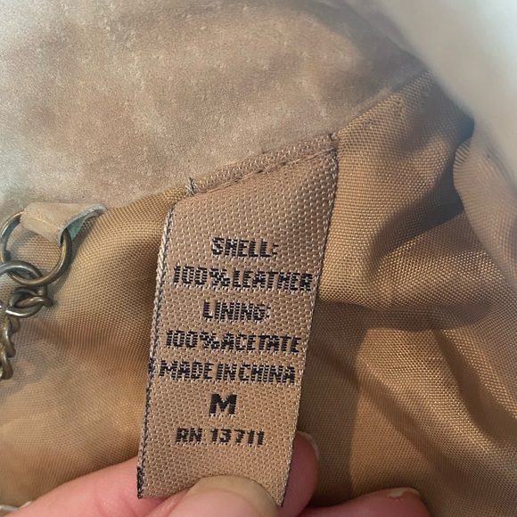 Vintage Suede Zip Front Jacket with Zip Pockets, Buff, Cream, Tan, Fully lined M - Picture 6 of 16